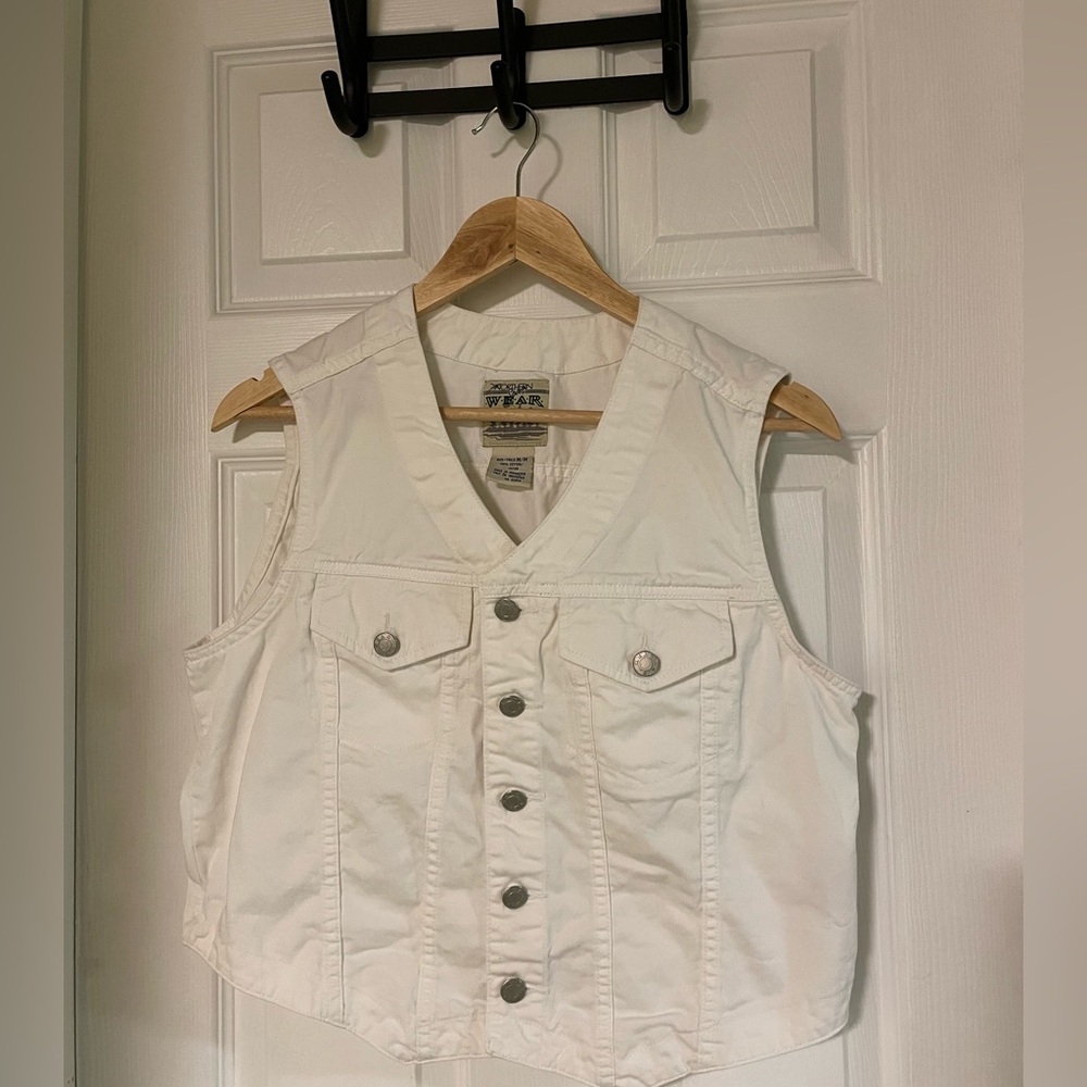 Vintage Northern Wear Spirit White Denim Vest size medium